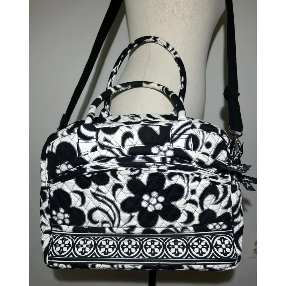 Vera Bradley NIGHT & DAY Metropolitan Bag Carry On Tote Black White Floral - Picture 2 of 12